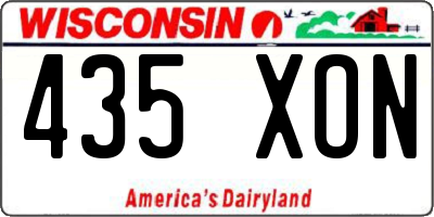 WI license plate 435XON