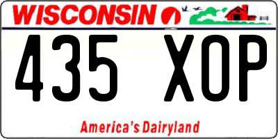 WI license plate 435XOP