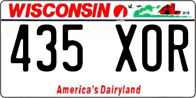 WI license plate 435XOR