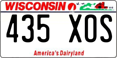 WI license plate 435XOS