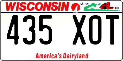 WI license plate 435XOT