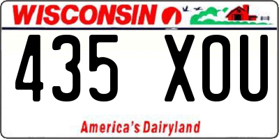 WI license plate 435XOU