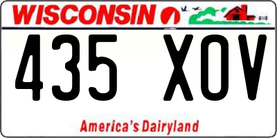 WI license plate 435XOV
