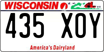 WI license plate 435XOY