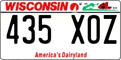 WI license plate 435XOZ