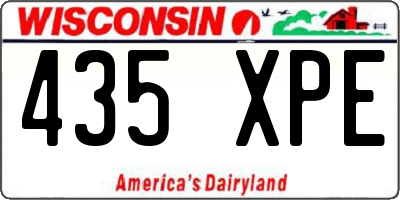 WI license plate 435XPE