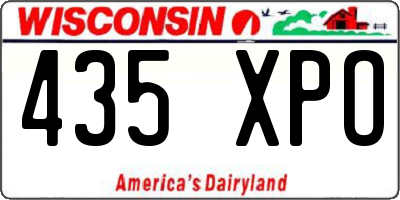 WI license plate 435XPO
