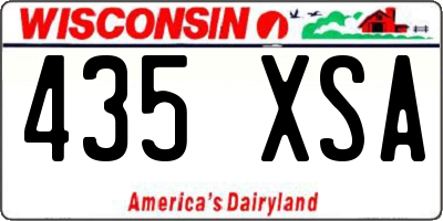 WI license plate 435XSA