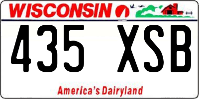 WI license plate 435XSB