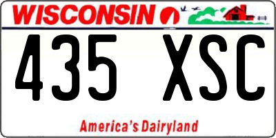 WI license plate 435XSC