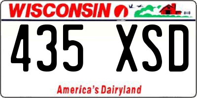 WI license plate 435XSD