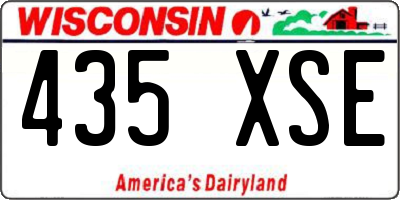 WI license plate 435XSE