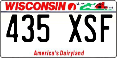 WI license plate 435XSF
