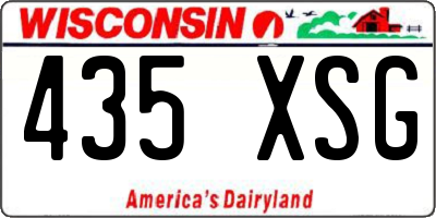 WI license plate 435XSG