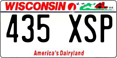 WI license plate 435XSP
