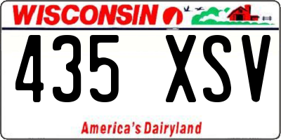 WI license plate 435XSV