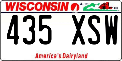 WI license plate 435XSW