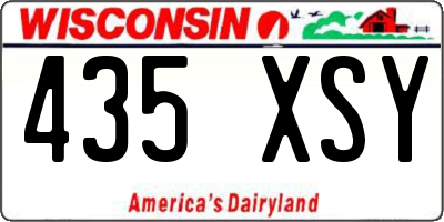 WI license plate 435XSY