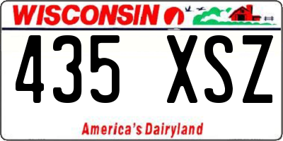 WI license plate 435XSZ