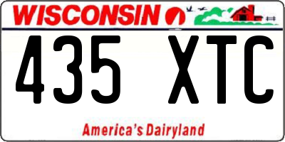 WI license plate 435XTC