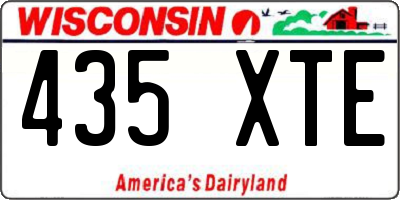 WI license plate 435XTE
