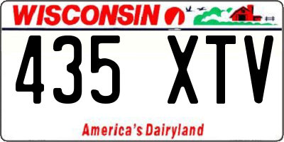 WI license plate 435XTV