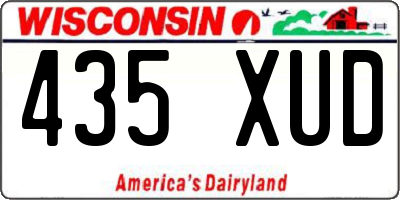 WI license plate 435XUD