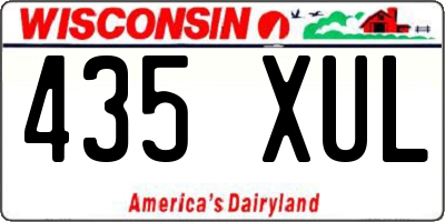 WI license plate 435XUL