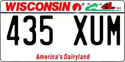 WI license plate 435XUM