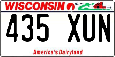 WI license plate 435XUN