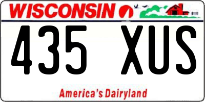 WI license plate 435XUS