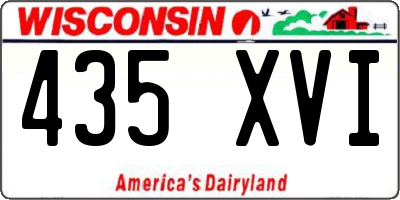 WI license plate 435XVI