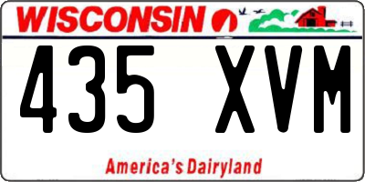 WI license plate 435XVM