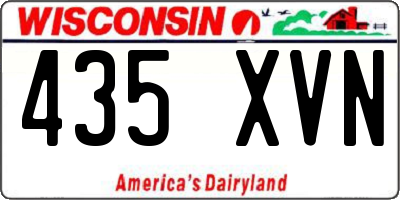 WI license plate 435XVN