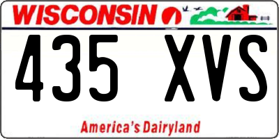 WI license plate 435XVS