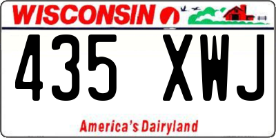 WI license plate 435XWJ