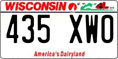 WI license plate 435XWO