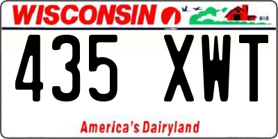 WI license plate 435XWT