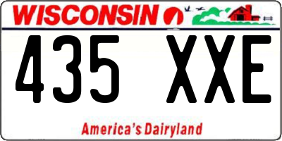 WI license plate 435XXE