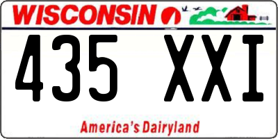 WI license plate 435XXI