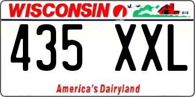 WI license plate 435XXL