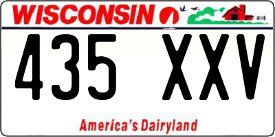 WI license plate 435XXV
