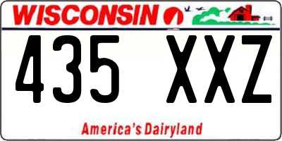 WI license plate 435XXZ