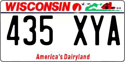 WI license plate 435XYA