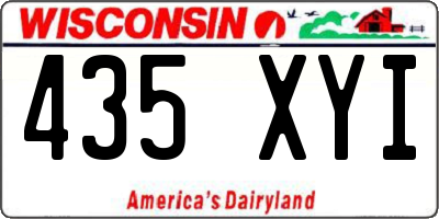WI license plate 435XYI