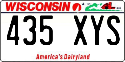 WI license plate 435XYS