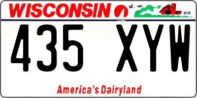 WI license plate 435XYW