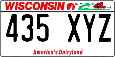 WI license plate 435XYZ