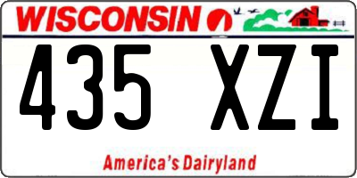 WI license plate 435XZI