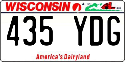 WI license plate 435YDG